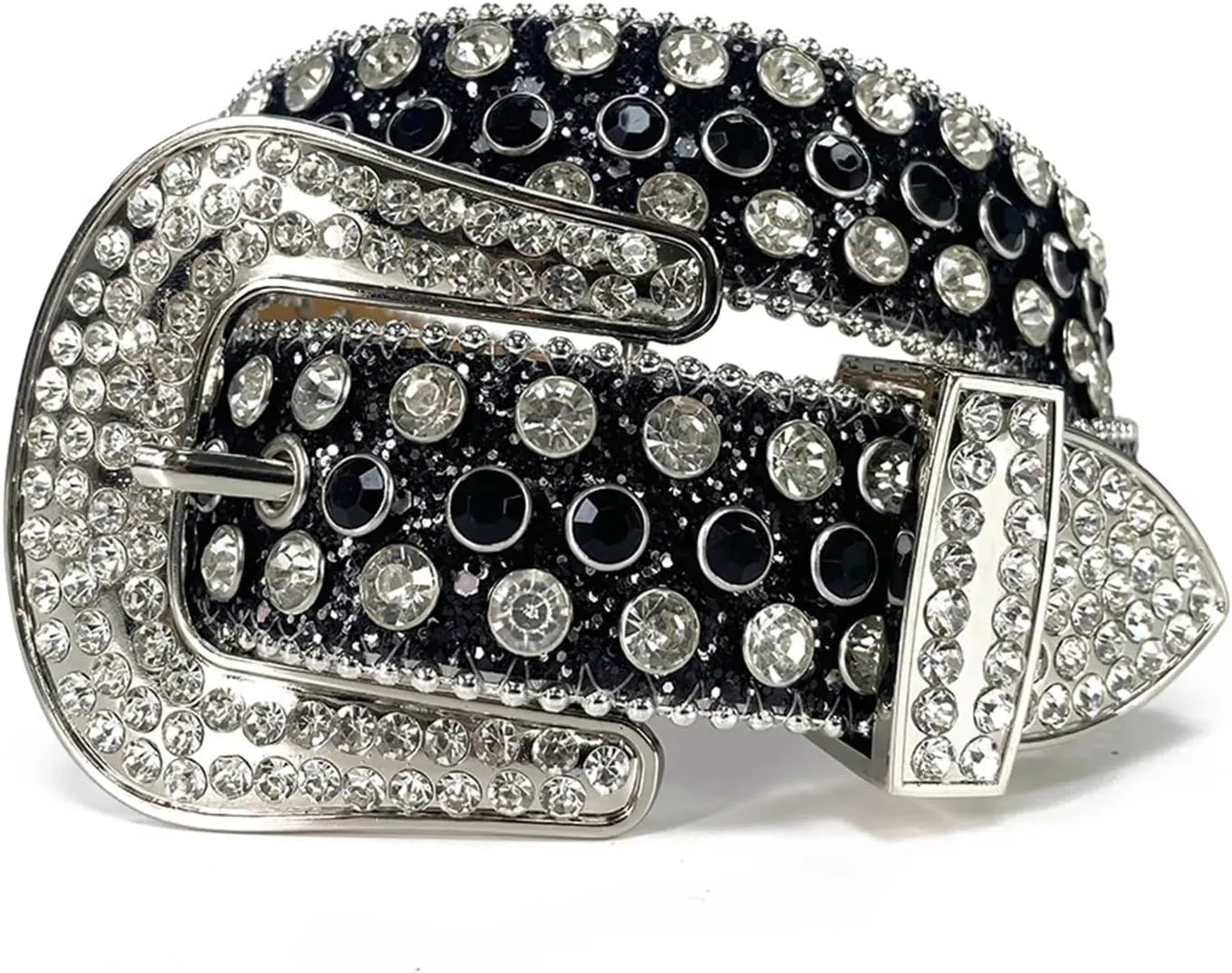 Women Men Fashion Rhinestone Western Belts Cowgirl Diamond Crystal Studded Belts For Jeans