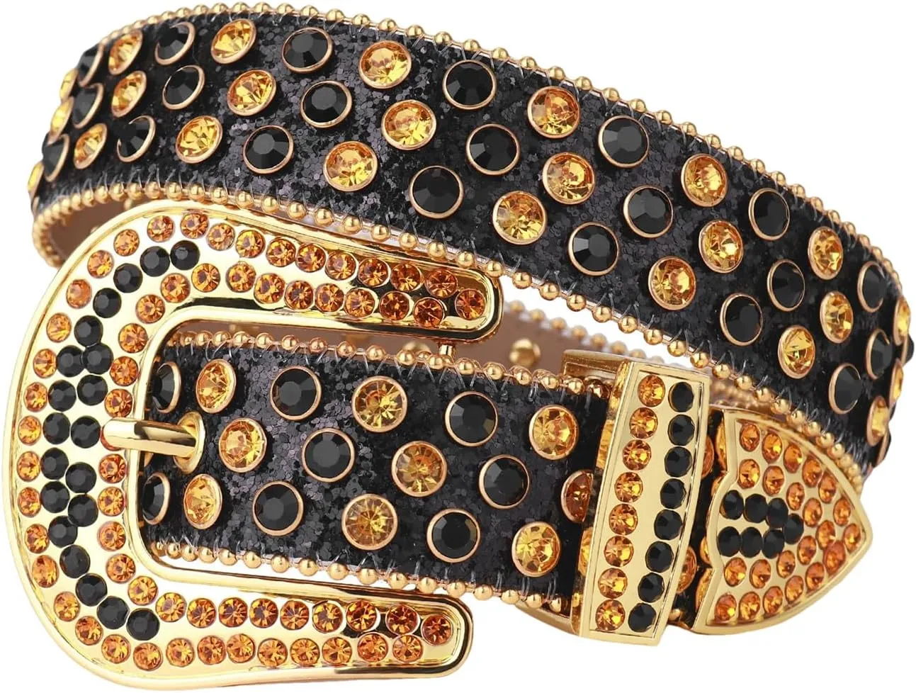 Women Men Fashion Rhinestone Western Belts Cowgirl Diamond Crystal Studded Belts For Jeans