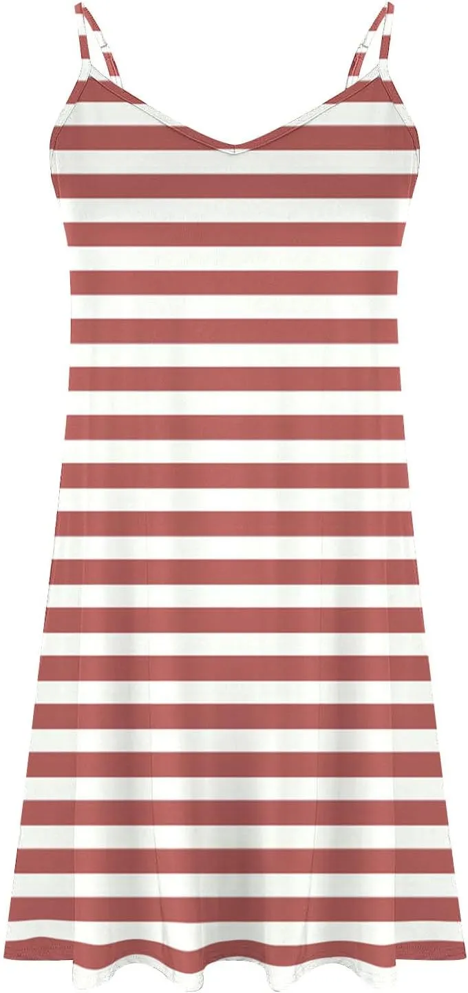 Women Sleeveless Spaghetti Strap Loose Fit Dresses for Women V Neck Plain Midi Knee High Summer Fall Dresses 2025