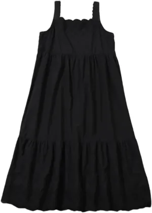 Women Solid Color Slip O-Neck Dress Spring Summer Cotton Lace Sleeveless Loose Dress
