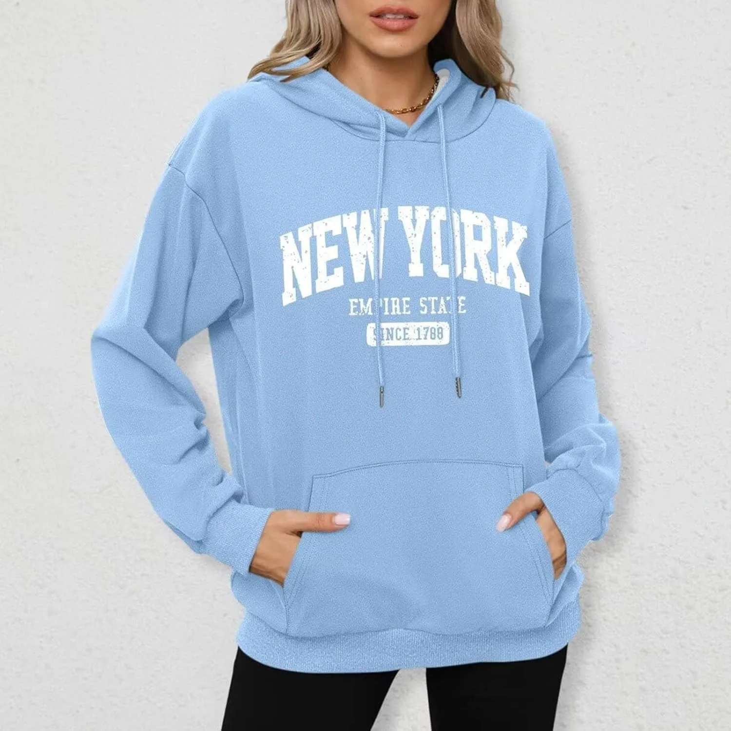 Women Y2K Los Angeles Sweatshirt Hip Hop Letter Print Oversize Hoodie Casual Baggy Harajuku Gothic Pullover Hoodie