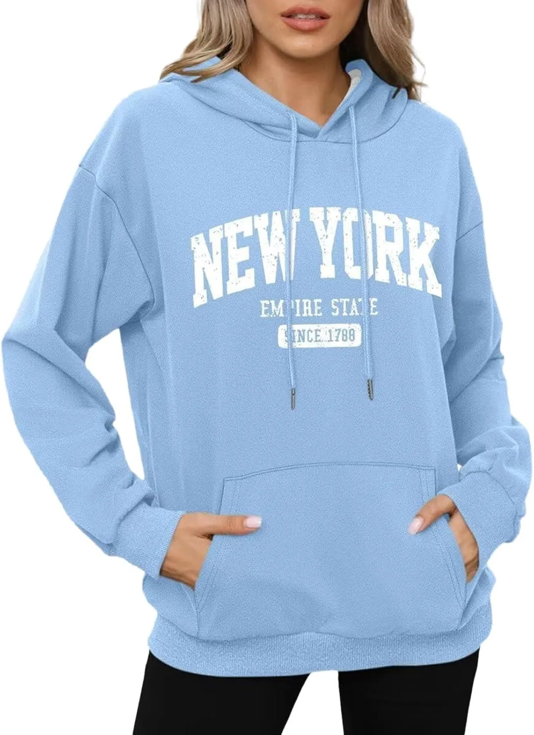 Women Y2K Los Angeles Sweatshirt Hip Hop Letter Print Oversize Hoodie Casual Baggy Harajuku Gothic Pullover Hoodie