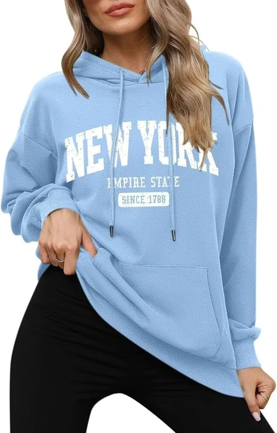 Women Y2K Los Angeles Sweatshirt Hip Hop Letter Print Oversize Hoodie Casual Baggy Harajuku Gothic Pullover Hoodie