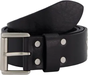 Women's 1.5 Inch Jesus Loves You Studded Leather Belt, Roller Buckle, Adjustable Sizing