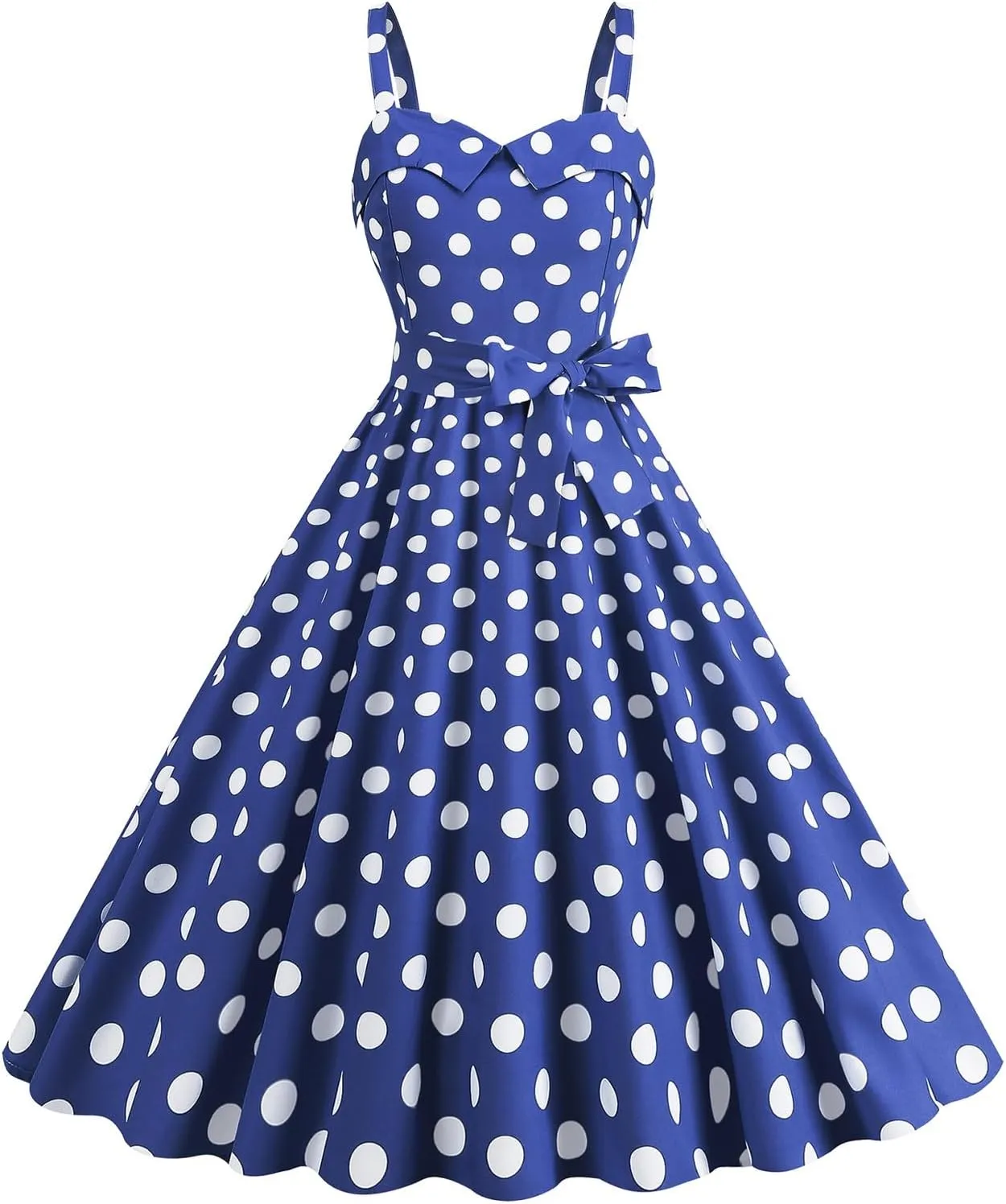 Women's 2025 Summer Floral Boho Dress Spaghetti with Polka Dot Tank Top Pleats Casual Spring Sleeveless Sundress