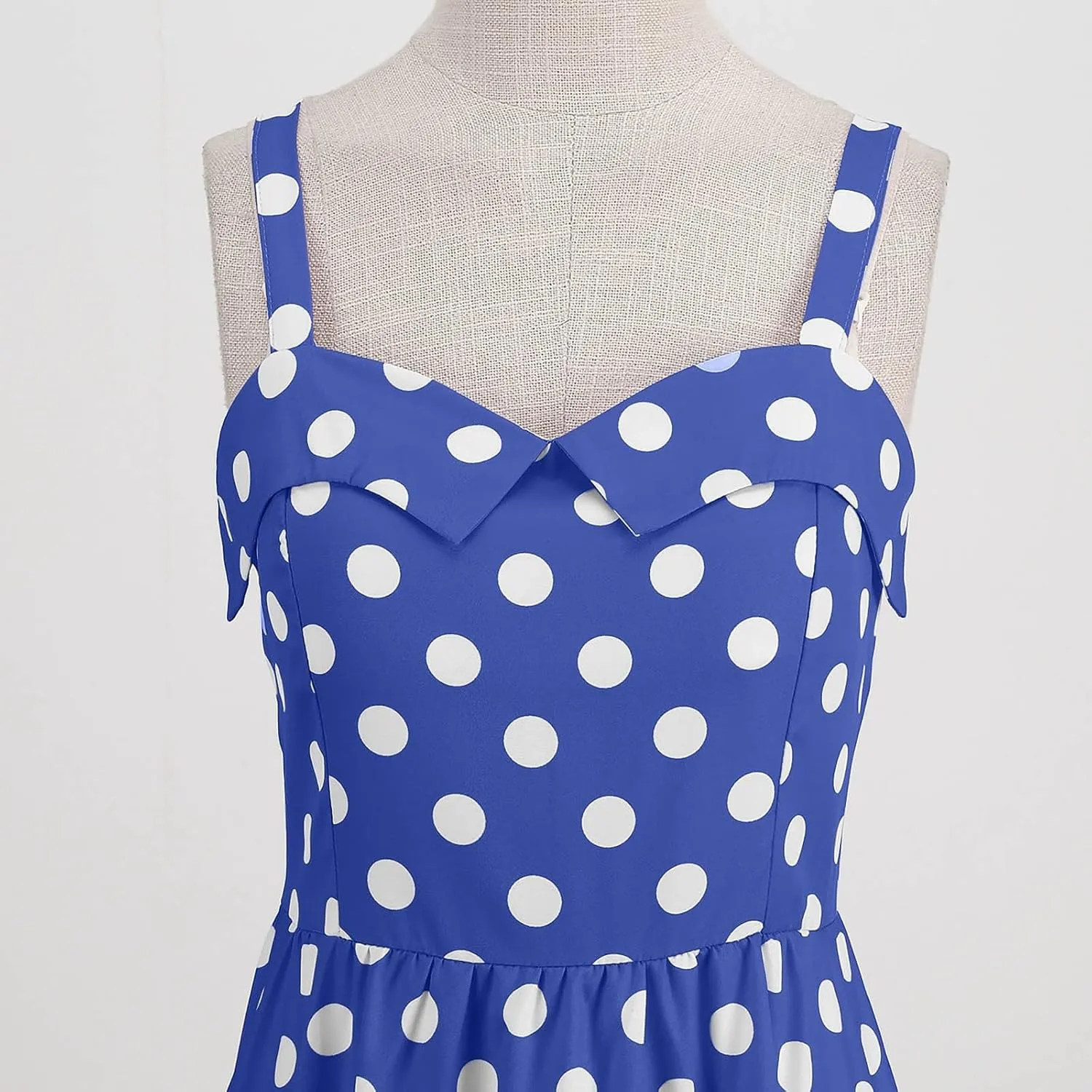 Women's 2025 Summer Floral Boho Dress Spaghetti with Polka Dot Tank Top Pleats Casual Spring Sleeveless Sundress