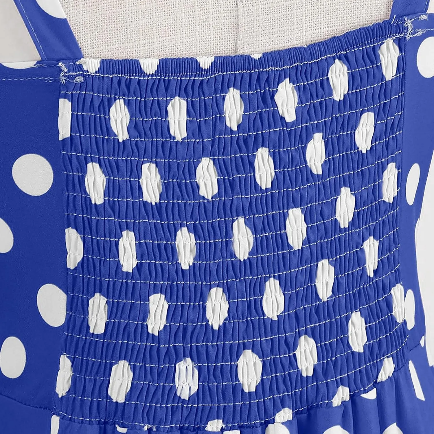 Women's 2025 Summer Floral Boho Dress Spaghetti with Polka Dot Tank Top Pleats Casual Spring Sleeveless Sundress