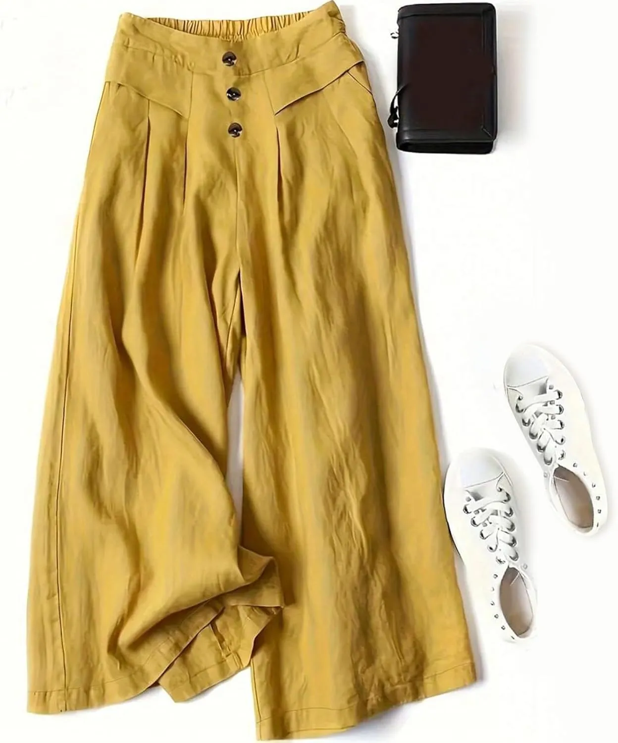 Women's Cotton Casual Linen Pants Loose Wide Leg Pants Loose Lightweight Beach Trousers 2025 Beach Summer Clothes