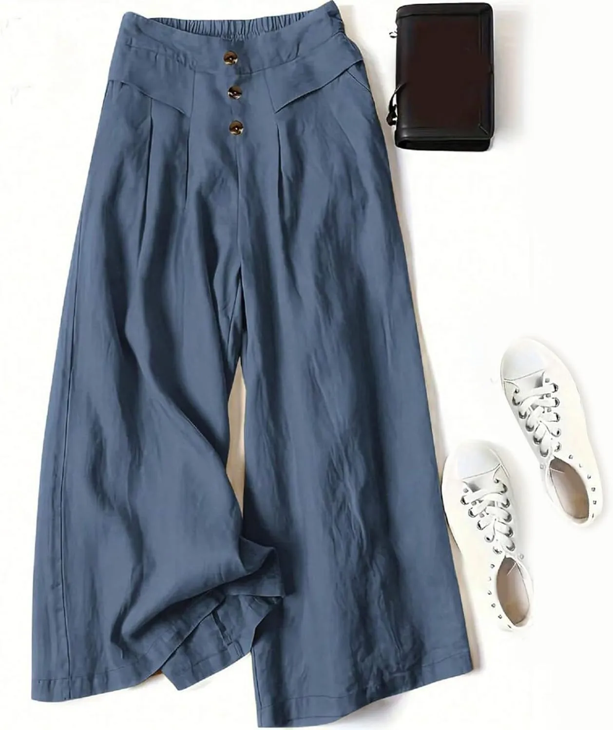 Women's Cotton Casual Linen Pants Loose Wide Leg Pants Loose Lightweight Beach Trousers 2025 Beach Summer Clothes