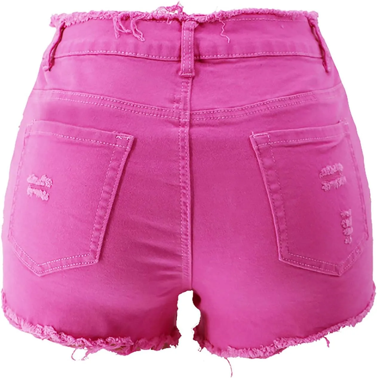 Women's Denim Shorts Hot Shorts Summer Casual High Waisted Raw Hem Stretchy Distressed Ripped Shorts with Pockets