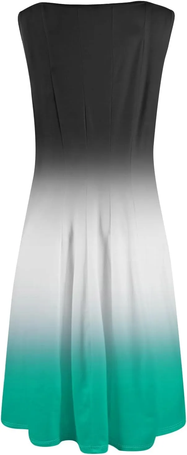 Women's Dresses Summer Tank Dress Cute Sundress Highwaisted Sleeveless Floral Dress Fashion Ruched Dresses with Pocket