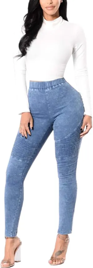 Women's High Waisted Denim Stretch Skinny Jeans