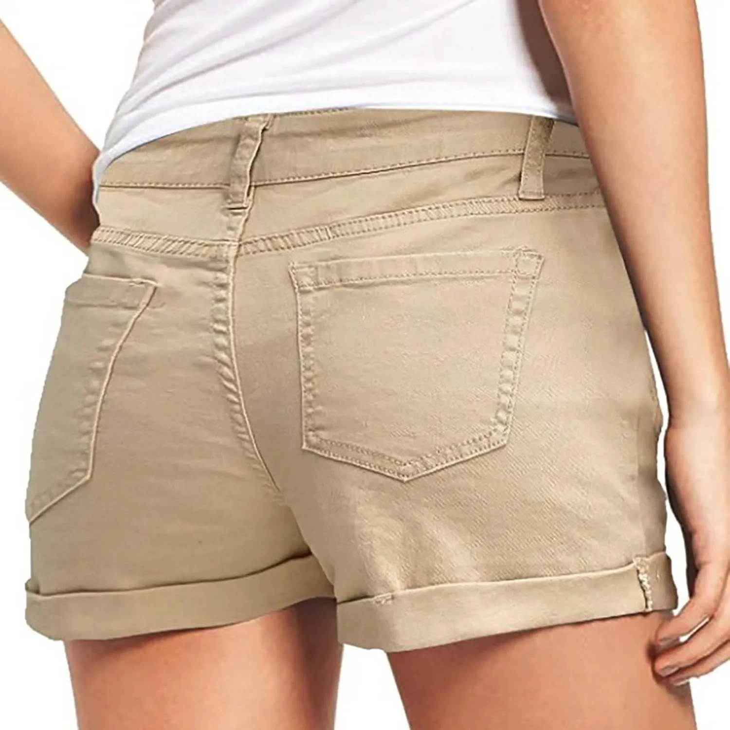 Womens Jean Shorts Denim Shorts Cargo Jeans Summer Casual and Comfy Khaki Jean Shorts Trendy Stretchy Jean Shorts