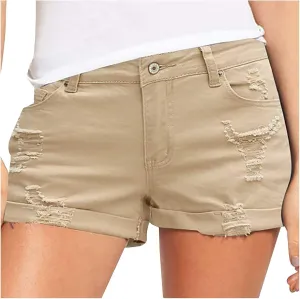 Womens Jean Shorts Denim Shorts Cargo Jeans Summer Casual and Comfy Khaki Jean Shorts Trendy Stretchy Jean Shorts