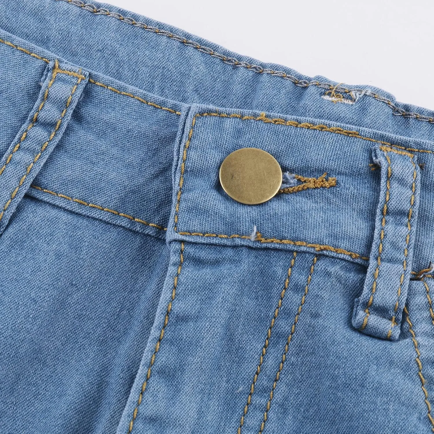 Womens Jean Shorts High Waisted Stretchy Denim Shorts Sexy Summer Hot Pants with Pockets Tummy Control Jean Shorts