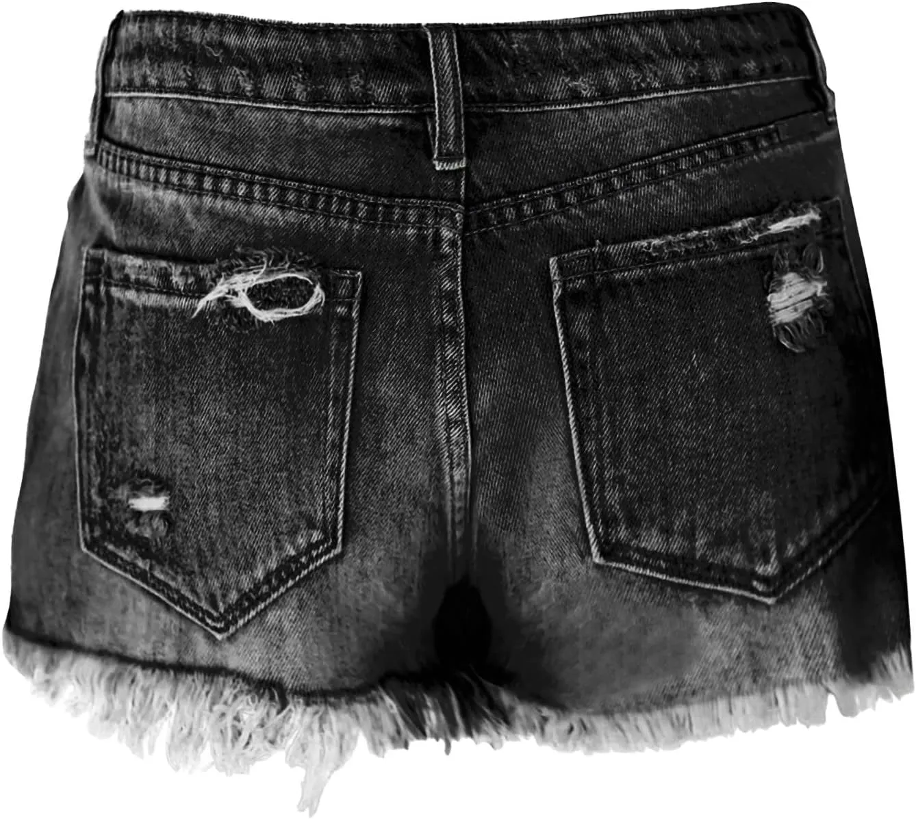 Women's Ripped Denim Shorts High Waisted Jean Shorts Women Frayed Raw Hem Casual Jeans Booty Button Shorts