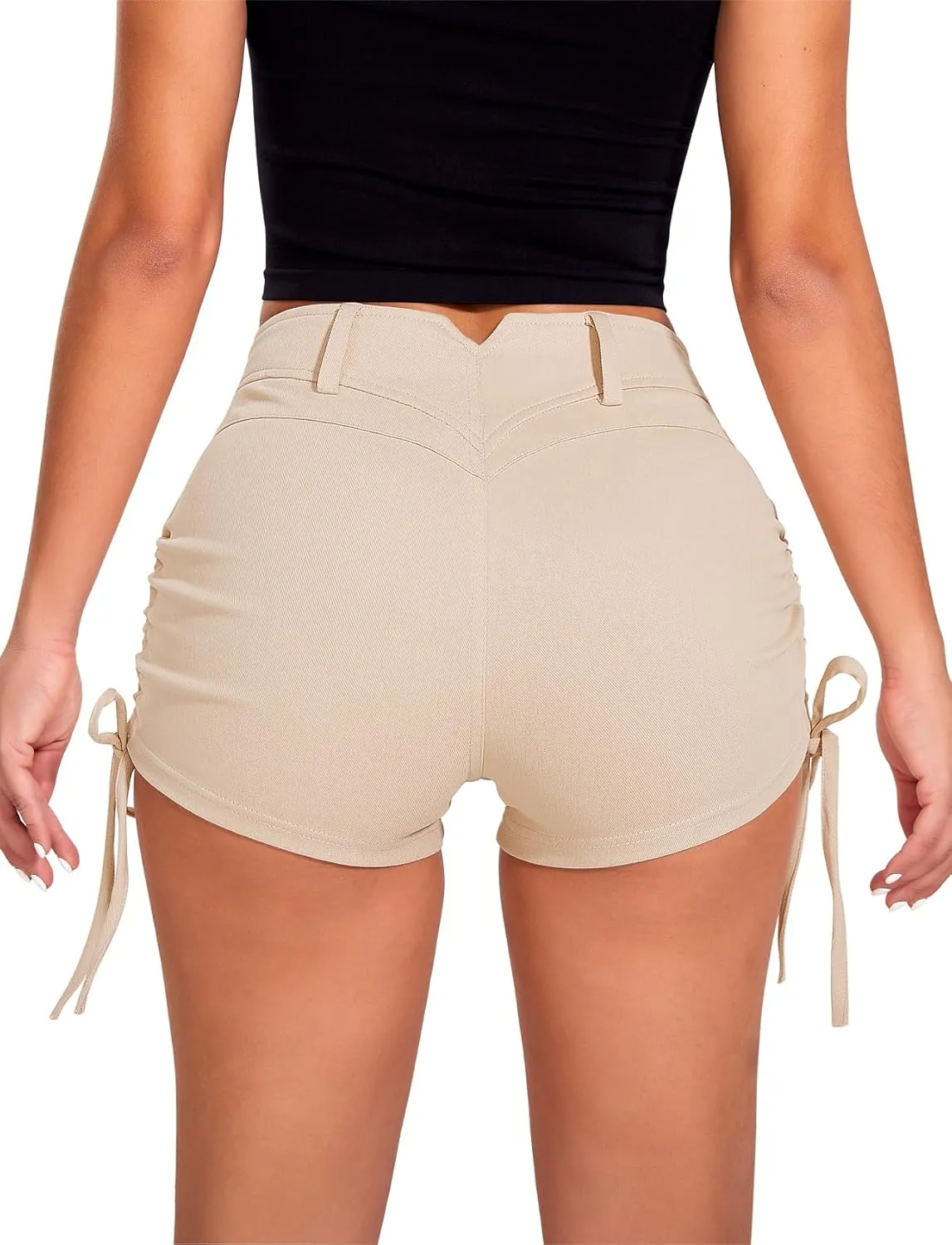 Women's Stretchy Jean Shorts Booty Denim Shorts with Front Pocket Club Night