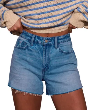 Womens Summer Mid Waisted Denim Jeans Shorts Cutoff Stretchy Hot Denim Shorts