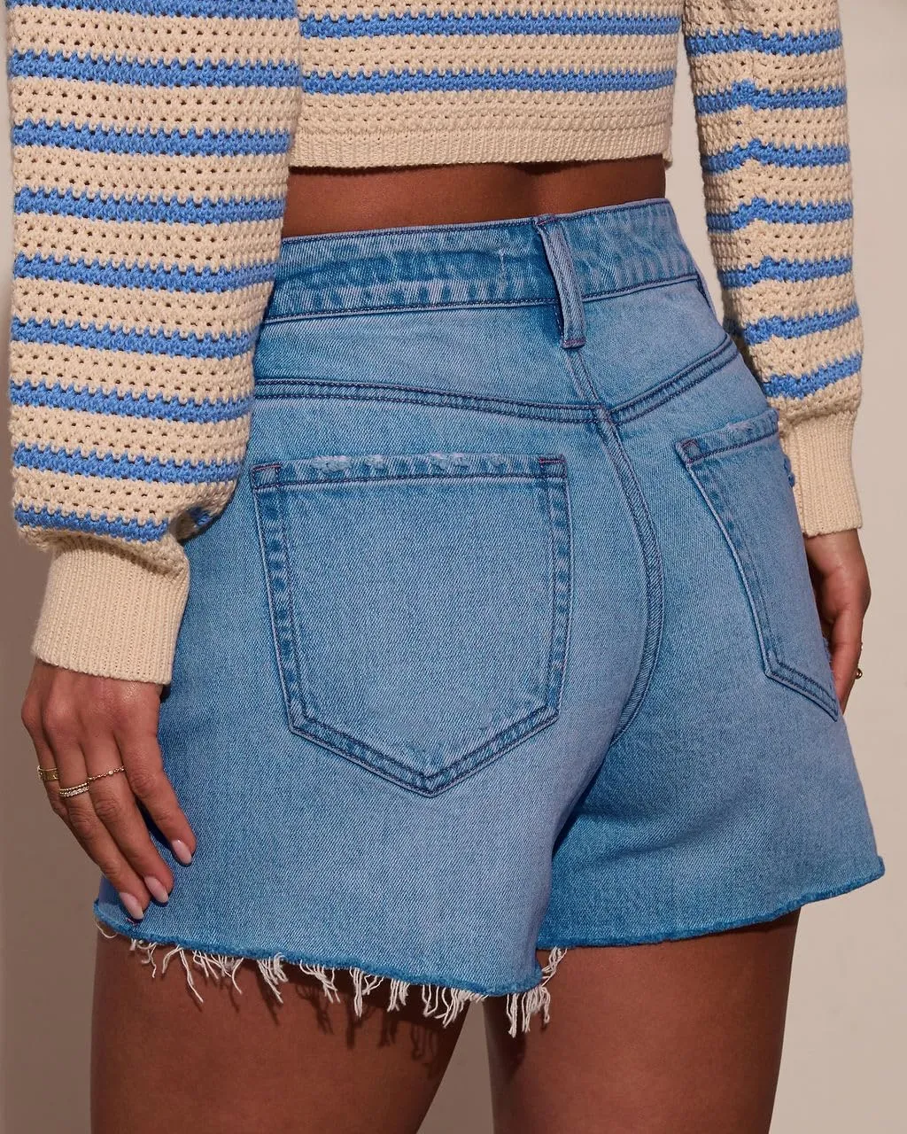 Womens Summer Mid Waisted Denim Jeans Shorts Cutoff Stretchy Hot Denim Shorts