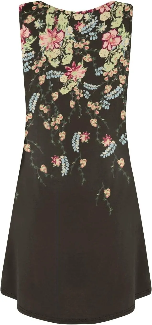 Womens Sun Dresses 2025 Tank Dress Spring Dresses Casual Short Dress Sleeveless Classic Flowy Summer with Pocket