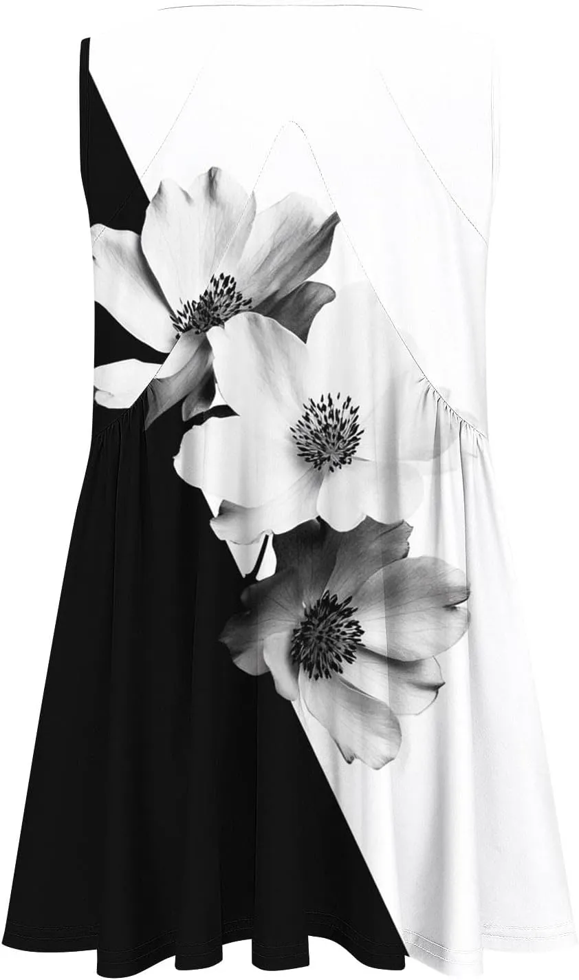 Womens Tank Tops 2025 Summer Dressy Casual V Neck Floral Print Blouses Sleeveless Pleated Trendy Outfits Clothes