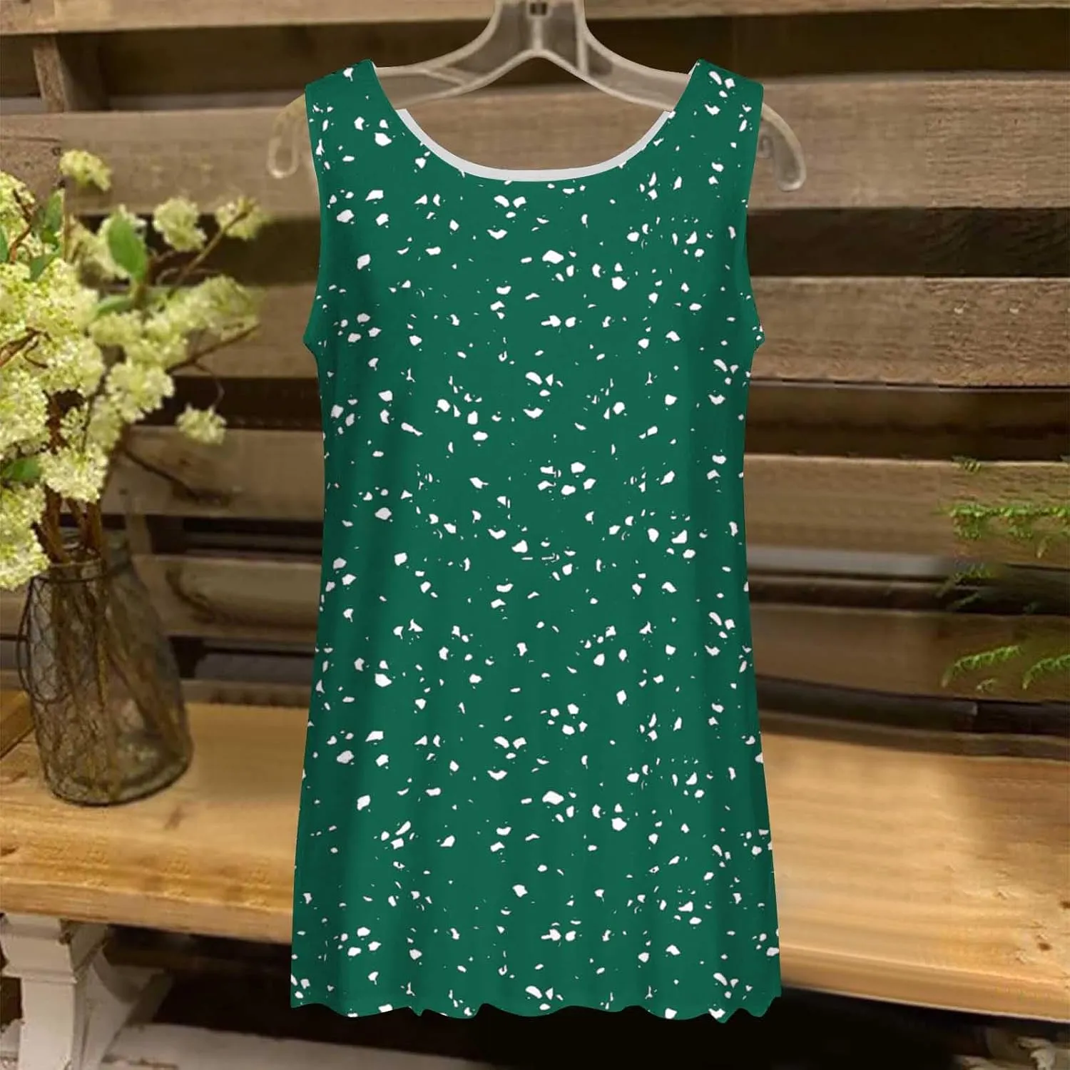 Womens Tank Tops Hawaiian Dressy Printed Casual Crew Neck Sleeveless Shirts 2025 Trendy Summer Beach Ruffled Tank Top