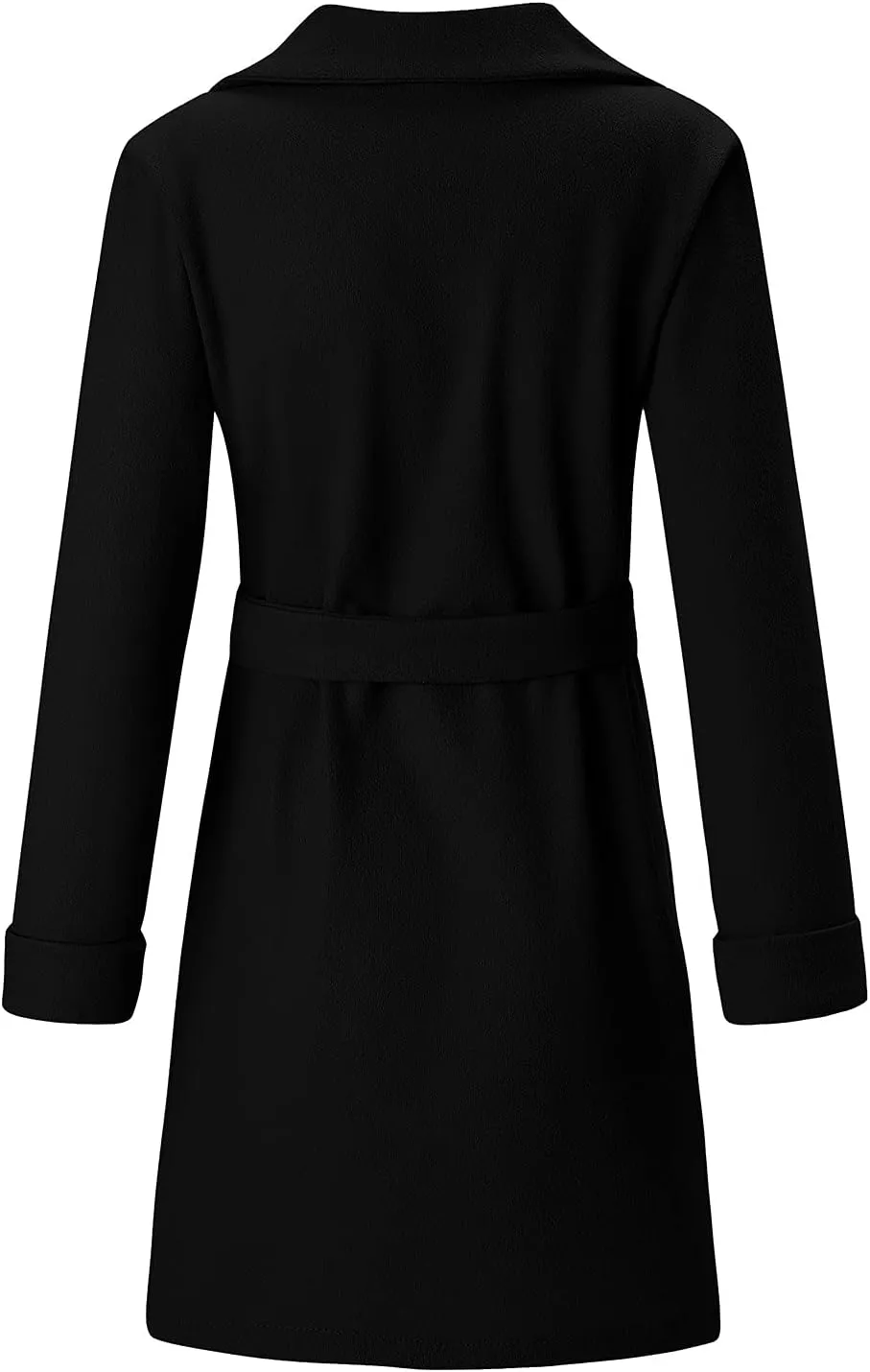 Women’S Wool Blend Winter Coats Double Breasted Notch Lapel Trench Coat Thicken Warm Overcoat Jackets with Belts