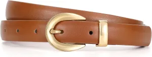XZQTIVE Women's Leather Belts for Jeans Dress Pants Fashion Black Belts for Women Ladies Waist Belts with Gold Buckle