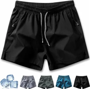 Yyclothing Mens Drawstring Shorts, Adjustable Elastic Lace-Up Gym Gym Solid Color Casual Athletic Quick Dry Shorts