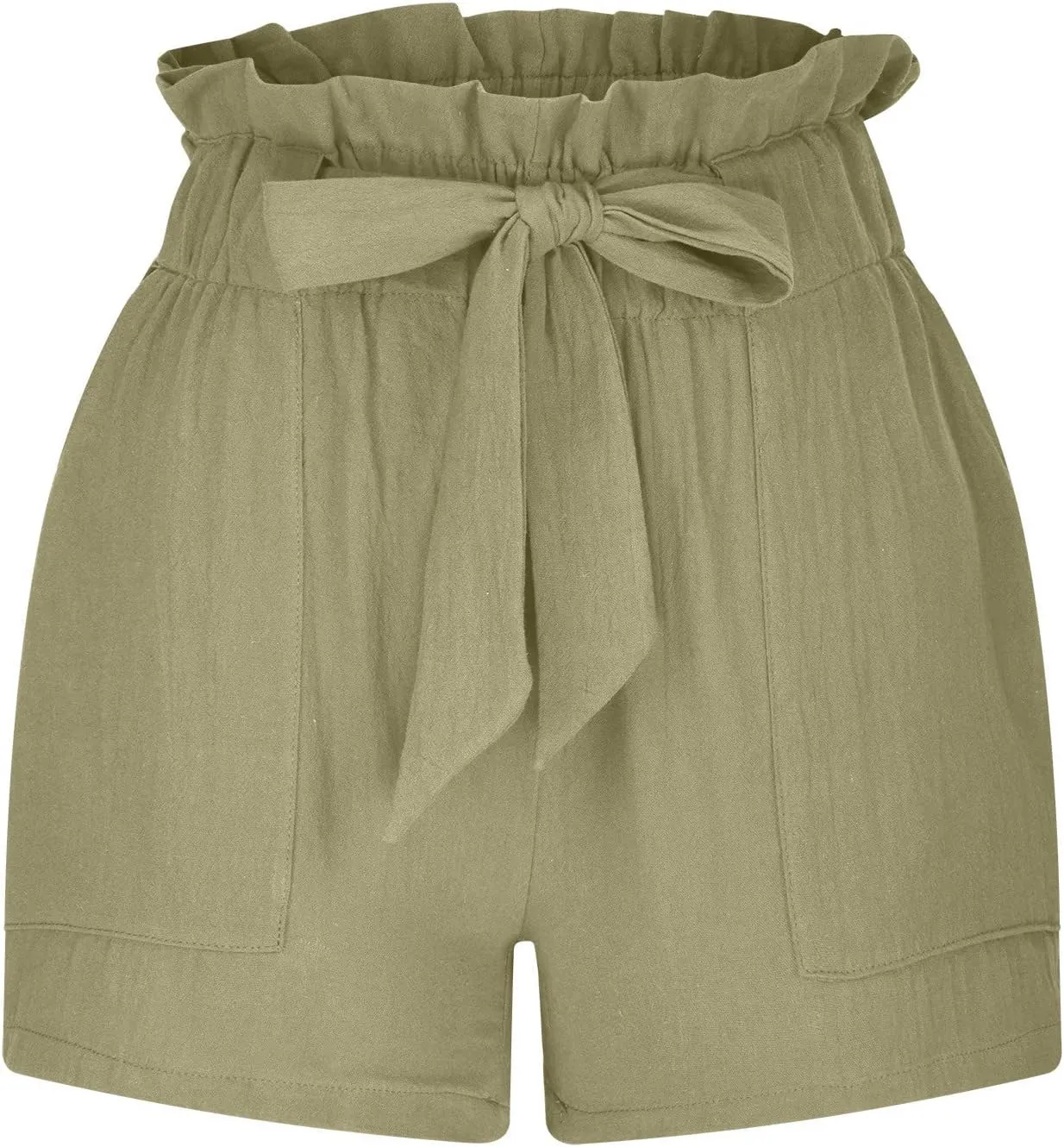 ZDRZK Work Shorts for Women High Waisted Tie Knot Front Trouser Shorts Trendy 2024 Fashion Business Summer Casual Shorts