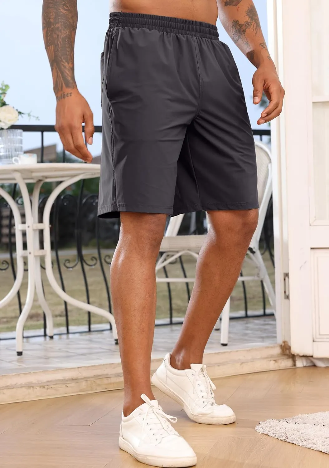 ZTN Gym Shorts Mens Athletic Workout Shorts Casual Quick Dry Running Exercise Shorts with Inner Pockets