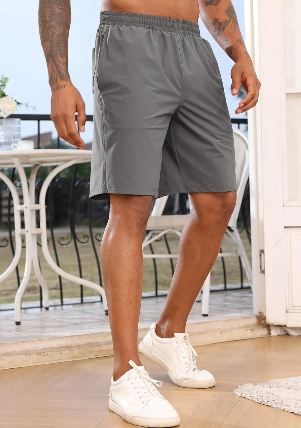 ZTN Gym Shorts Mens Athletic Workout Shorts Casual Quick Dry Running Exercise Shorts with Inner Pockets