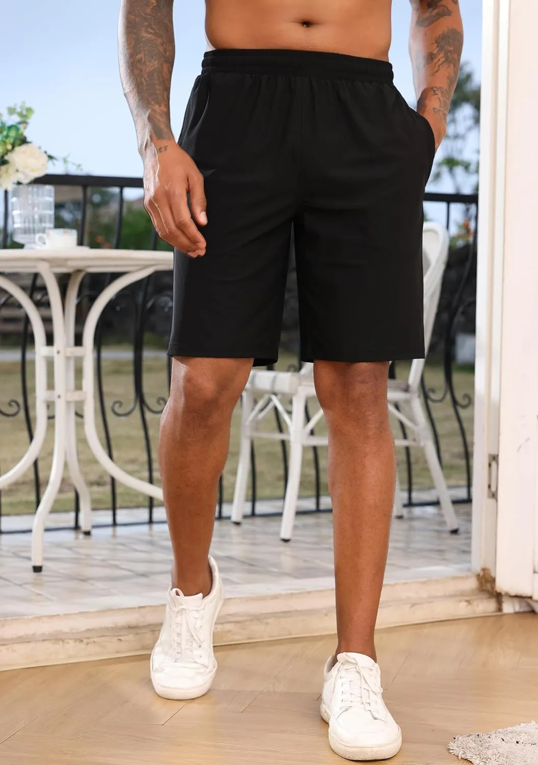 ZTN Gym Shorts Mens Athletic Workout Shorts Casual Quick Dry Running Exercise Shorts with Inner Pockets